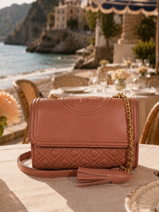 Tory Burch Handbags - Tory Burch Fleming Coral Sunset Pink Small Convertible Shoulder/Crossbody Bag